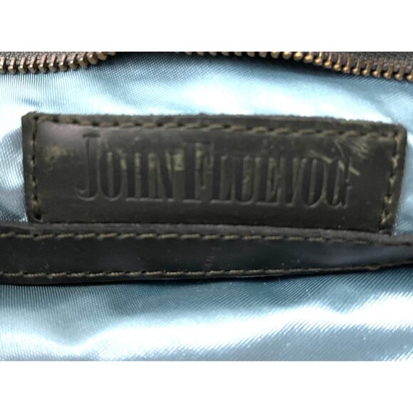 John Fluevog "Eddie Weekend" Plaid Canvas & Leather Tote - Picture 7 of 15